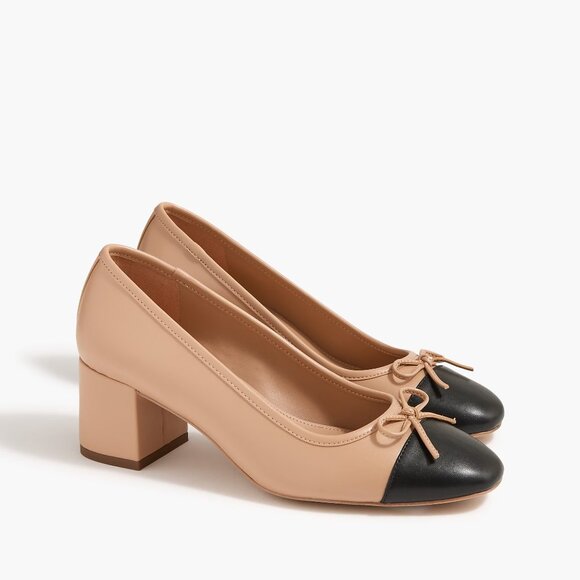 Factory Cap-toe ballet block heels